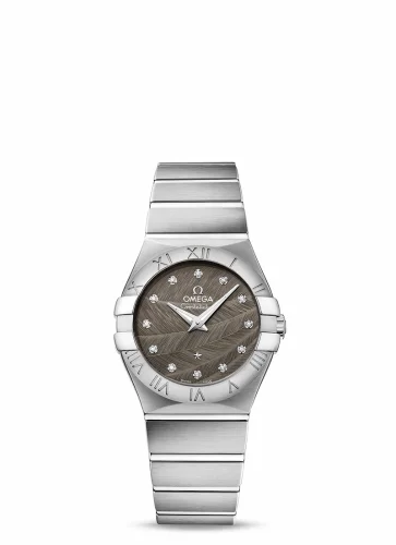 Omega Constellation Quartz 27 Brushed Stainless Steel / Grey Feather 123.10.27.60.56.001 (12310276056001)